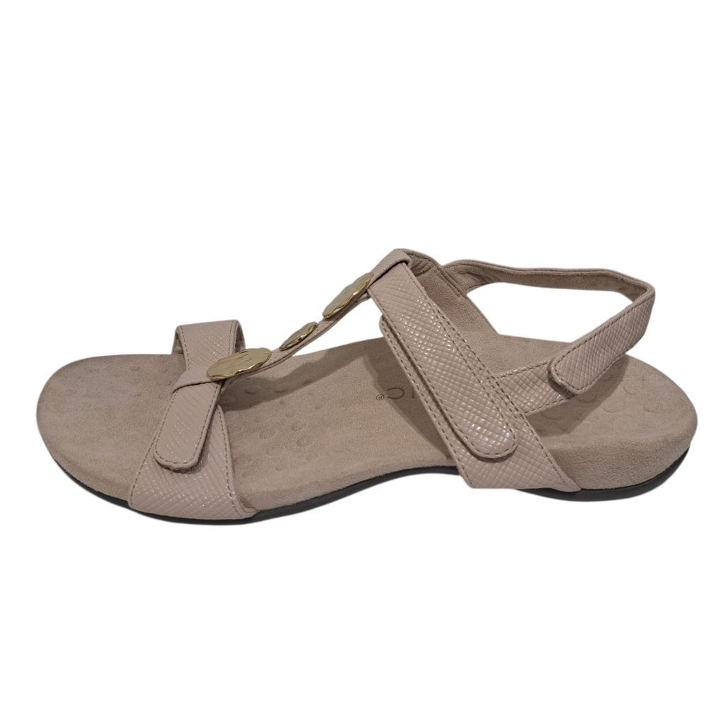 Vionic Women's Farra Lizzard Stylish Sandals With Gold Accents Light Pink Sz 10 - Picture 5 of 13